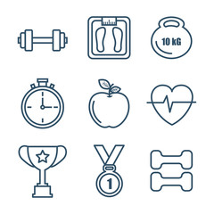 Hand drawn healthy lifestyle related icons over white background vector illustration
