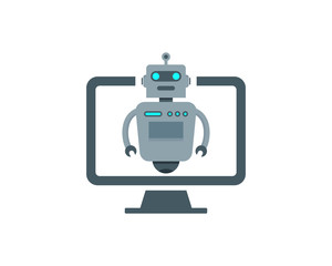Robot Computer Icon Logo Design Element
