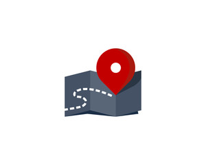 Route Map Icon Logo Design Element