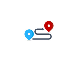 Route Direction Icon Logo Design Element