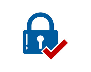 Check Lock Icon Logo Design Element