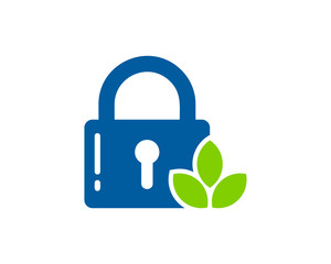 Nature Lock Icon Logo Design Element