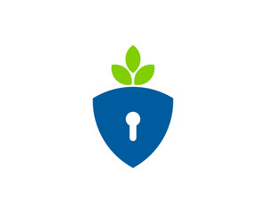 Green Lock Icon Logo Design Element
