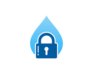 Water Lock Icon Logo Design Element