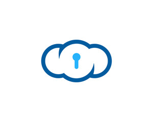 Cloud Lock Icon Logo Design Element