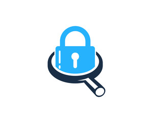 Search Lock Icon Logo Design Element