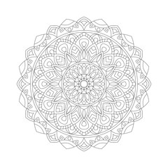 Abstract design black white element. Round mandala in vector. Graphic template for your design. Circular pattern