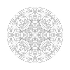 Abstract design black white element. Round mandala in vector. Graphic template for your design. Circular pattern