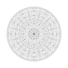 Abstract design black white element. Round mandala in vector. Graphic template for your design. Circular pattern