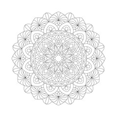 Abstract design black white element. Round mandala in vector. Graphic template for your design. Circular pattern