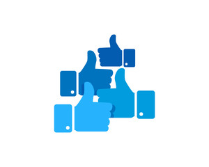 Many Like Social Media Icon Logo Design Element