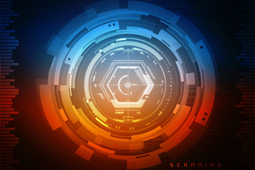 2d illustration technology background