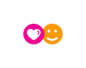 Love Happy Social Network Icon Logo Design Element