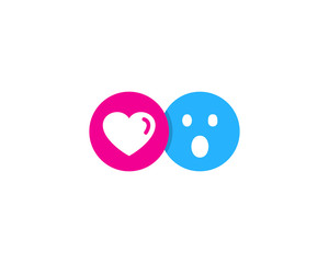Love Surprised Social Network Icon Logo Design Element