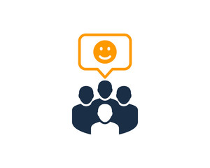 Group Happy Social Network Icon Logo Design Element