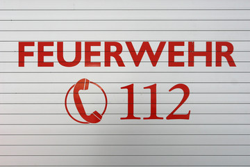 Fototapeta premium Notruf Telefonnummer der Feuerwehr
