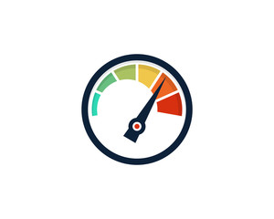 Gauge Speedometer Icon Logo Design Element