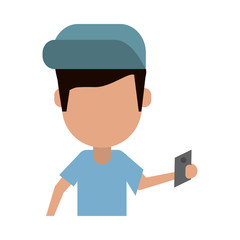person using cellphone avatar icon image