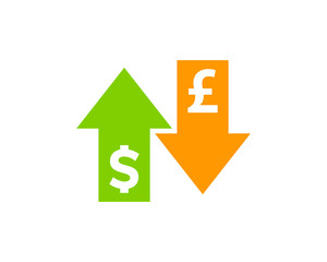 Currency Profit Loss Stock Market Business Icon Logo Design Element