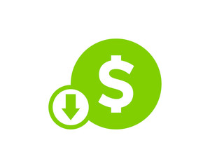 Dollar Loss Stock Market Business Icon Logo Design Element