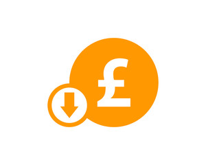 Pounsterling Loss Stock Market Business Icon Logo Design Element