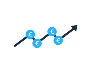 Euro Statistic Stock Market Business Icon Logo Design Element