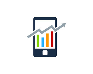 Mobile Stock Market Business Icon Logo Design Element