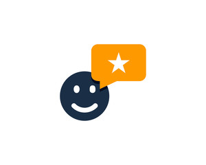 Happy Rating Testimonial Icon Logo Design Element
