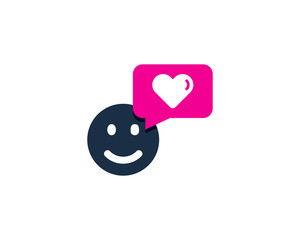 Happy Love Testimonial Icon Logo Design Element