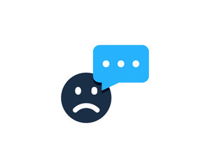 Sad Feedback Testimonial Icon Logo Design Element