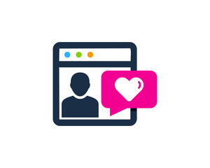 Online Love Testimonial Icon Logo Design Element