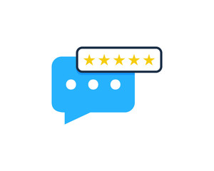 Feedback With Rating Testimonial Icon Logo Design Element