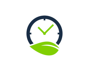 Eco Time Icon Logo Design Element