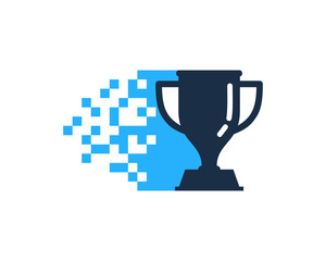 Trophy Pixel Icon Logo Design Element