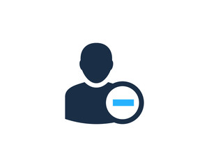 Minus User Icon Logo Design Element