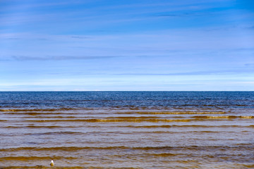 Blue sea water and sky..