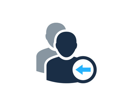 Back Multi User Icon Logo Design Element