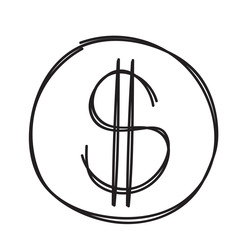 US dollar symbol isolated illustration on white background
