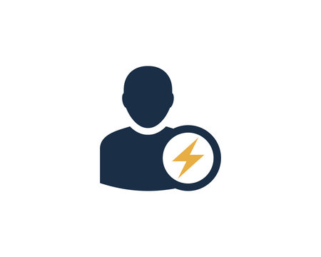 User Power Icon Logo Design Element