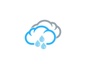 Cloudy Rain Weather And Season Icon Logo Design Element