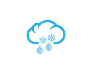 Snow Rain Weather And Season Icon Logo Design Element