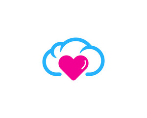 Cloud Love Icon Logo Design Element