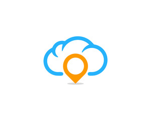 Cloud Pin Icon Logo Design Element