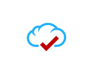 Cloud Check Icon Logo Design Element