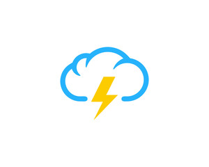 Thunder Weather And Season Icon Logo Design Element