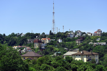 Houses on the picturesque mountain slope.