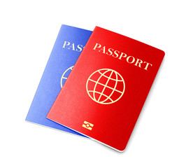 Two passports on a white background. 3D illustration