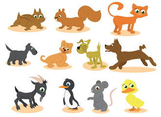 Obraz premium Cute cartoon animals vector