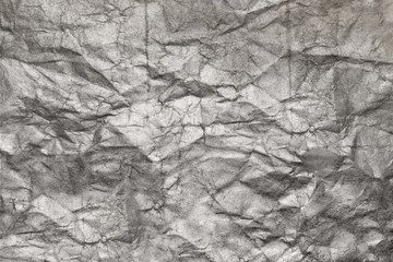 Crumpled silver paper, texture background