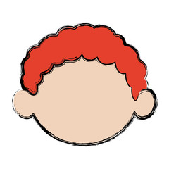 default little face boy cute child vector illustration